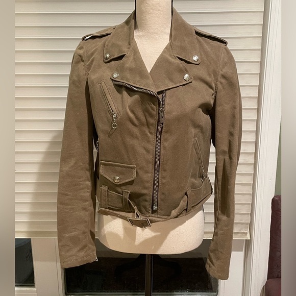 Schott NYC Perfecto Brand Waxed Canvas Moto Jacket- Size L - Picture 1 of 6